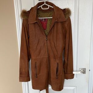 Zara Brown Hooded Utility Jacket